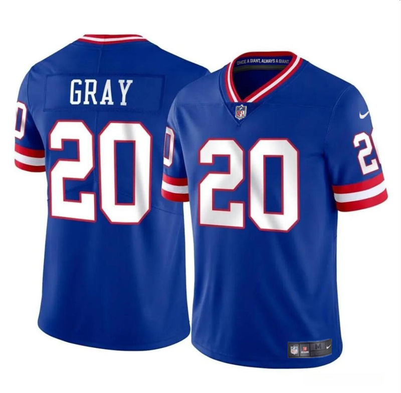 Youth New York Giants #20 Eric Gray Royal 2023 Vapor Throwback Stitched Jersey Youth New York Giants #20 Eric Gray Royal 2023 Vapor Throwback Stitched Jersey