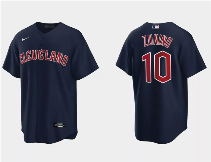 Men's Cleveland Guardians #10 Mike Zunino Navy Cool Base Stitched Jersey Men's Cleveland Guardians #10 Mike Zunino Navy Cool Base Stitched Jersey