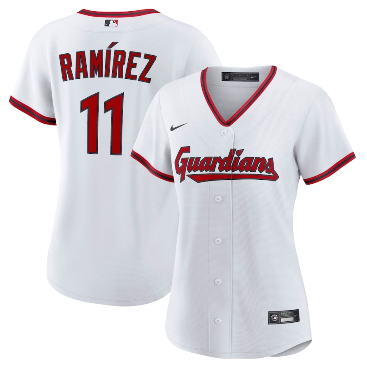 Women's Cleveland Guardians #11 José Ramírez White Cool Base Stitched Baseball Jersey(Run Small)