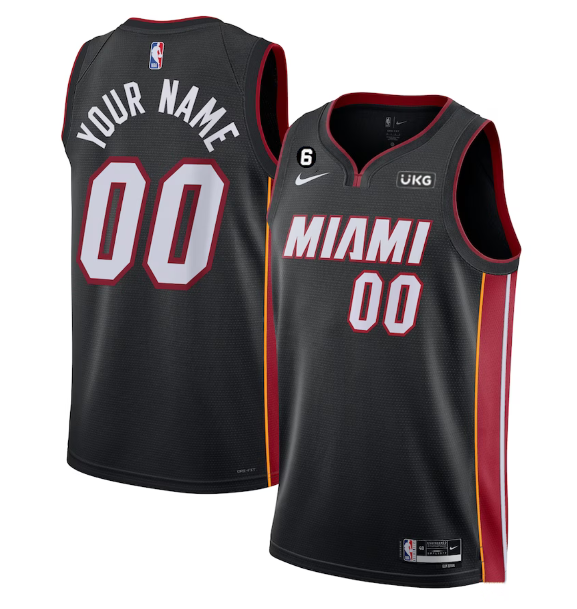 Men's Miami Heat Active Player Custom Black Icon Edition With NO.6 Patch Stitched Basketball Jersey Men's Miami Heat Active Player Custom Black Icon Edition With NO.6 Patch Stitched Basketball Jersey