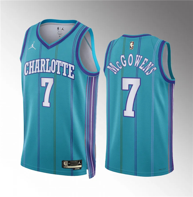Men's Charlotte Hornets #7 Bryce McGowens Teal 2023/24 Classic Edition Stitched Basketball Jersey Men's Charlotte Hornets #7 Bryce McGowens Teal 2023/24 Classic Edition Stitched Basketball Jersey