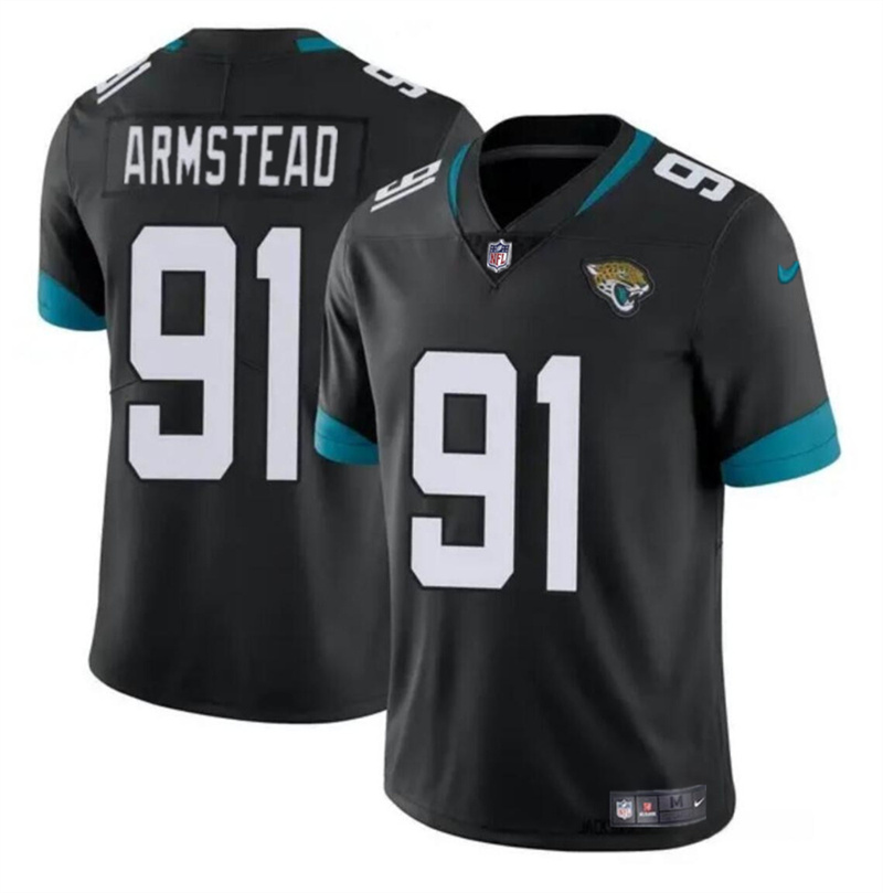 Youth Jacksonville Jaguars #91 Arik Armstead Black Vapor Untouchable Limited Stitched Jersey