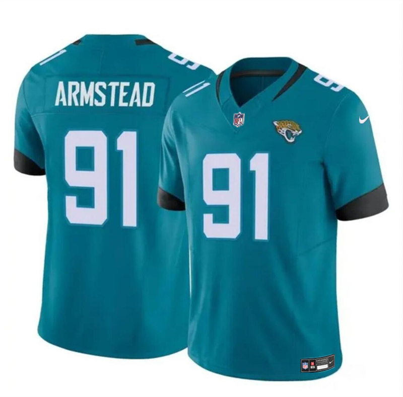 Youth Jacksonville Jaguars #91 Arik Armstead Teal 2024 F.U.S.E Vapor Untouchable Limited Stitched Jersey Youth Jacksonville Jaguars #91 Arik Armstead Teal 2024 F.U.S.E Vapor Untouchable Limited Stitched Jersey