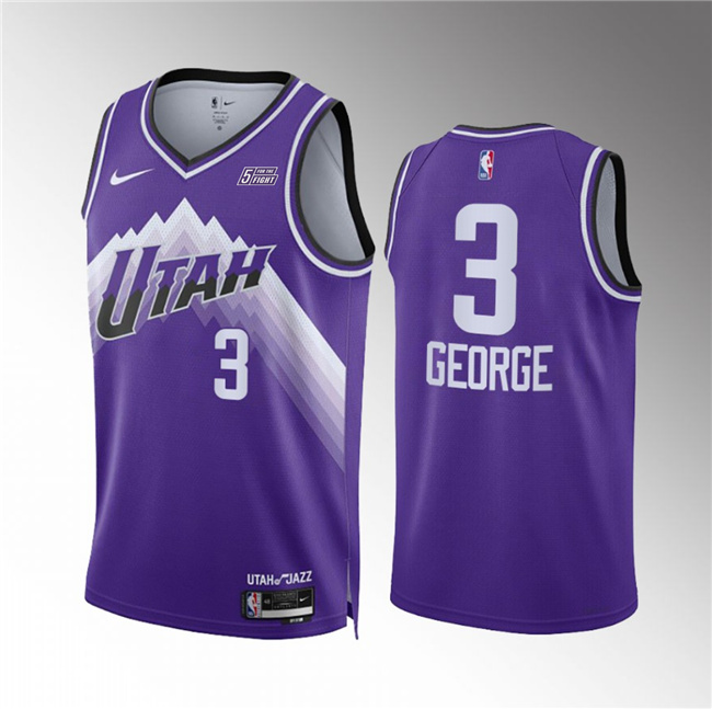 Men's Utah Jazz #3 Keyonte George Purple 2023/24 City Edition Stitched Basketball Jersey Men's Utah Jazz #3 Keyonte George Purple 2023/24 City Edition Stitched Basketball Jersey