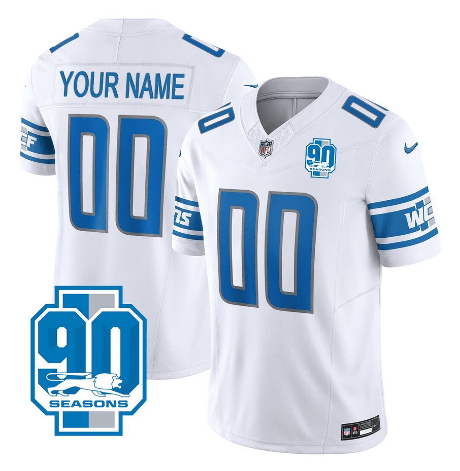 Youth Detroit Lions Active Player Custom White 2023 F.U.S.E. 90th Anniversary Vapor Limited Stitched Football Jersey Youth Detroit Lions Active Player Custom White 2023 F.U.S.E. 90th Anniversary Vapor Limited Stitched Football Jersey