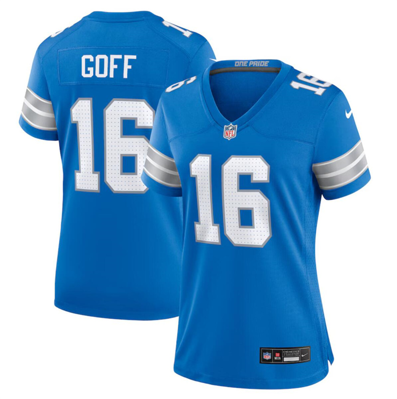 Women's Detroit Lions #16 Jared Goff Blue Stitched Jersey(Run Smaller) Women's Detroit Lions #16 Jared Goff Blue Stitched Jersey(Run Smaller)