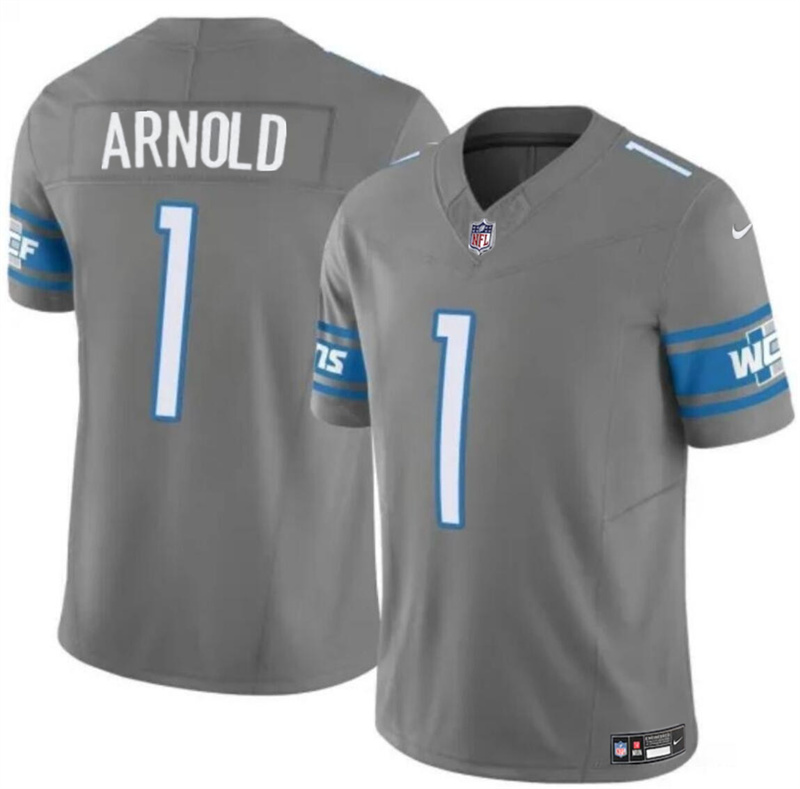Youth Detroit Lions #1 Terrion Arnold Grey 2024 Draft F.U.S.E. Vapor Untouchable Limited Stitched Jersey Youth Detroit Lions #1 Terrion Arnold Grey 2024 Draft F.U.S.E. Vapor Untouchable Limited Stitched Jersey