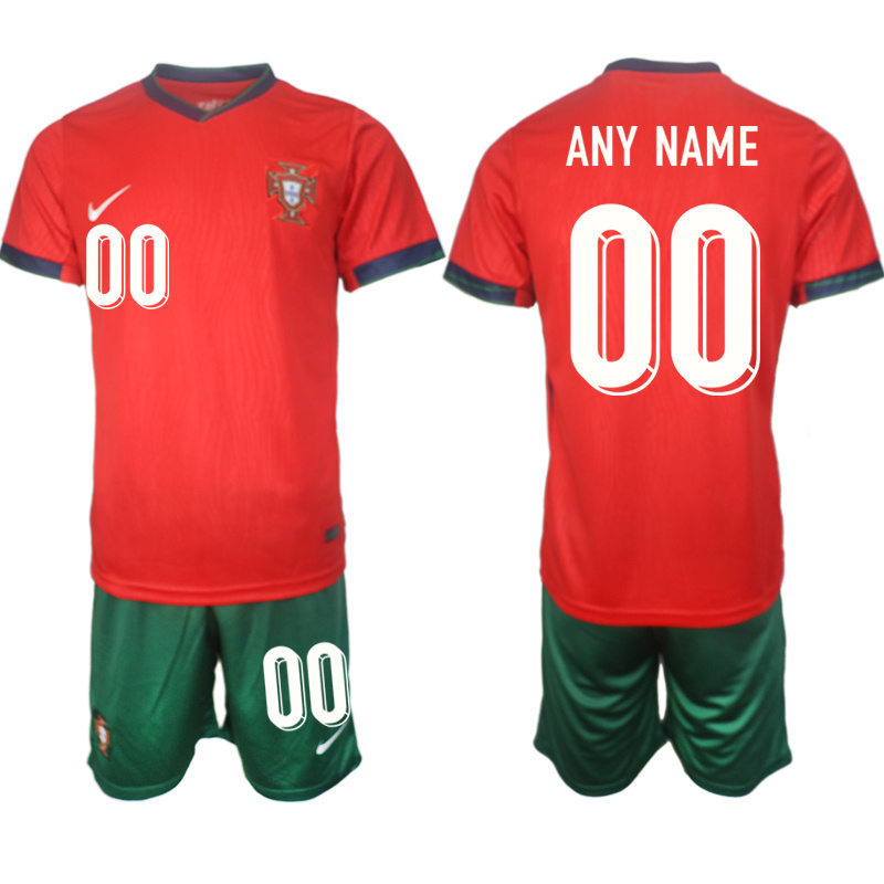 Men's Portugal Team Custom 2024-25 Red Home Soccer Jersey Suit Men's Portugal Team Custom 2024-25 Red Home Soccer Jersey Suit