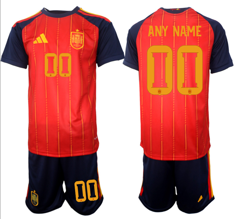 Men's Spain Team Custom Red 2026 World Cup Home Soccer Jersey