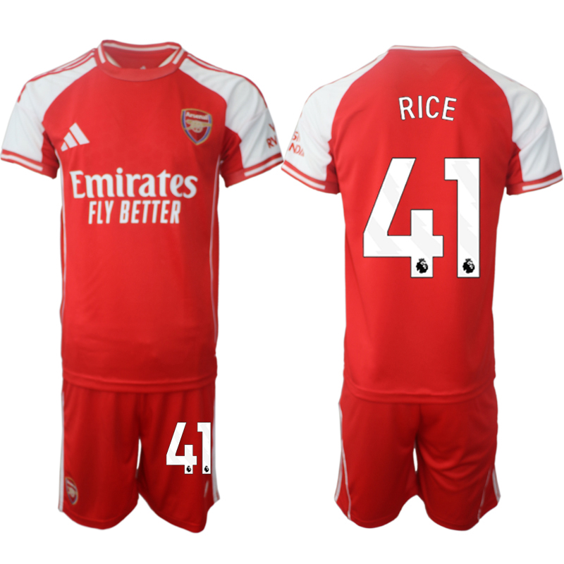 Men's Arsenal F.C #41 Declan Rice Red 2025 Home Soccer Jersey Suit Men's Arsenal F.C #41 Declan Rice Red 2025 Home Soccer Jersey Suit