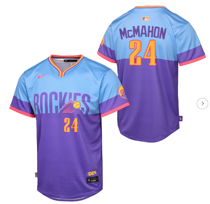 Men's Colorado Rockies Active Player Custom Purple/Light Blue 2025 City Connect Limited Jersey Men's Colorado Rockies Active Player Custom Purple/Light Blue 2025 City Connect Limited Jersey