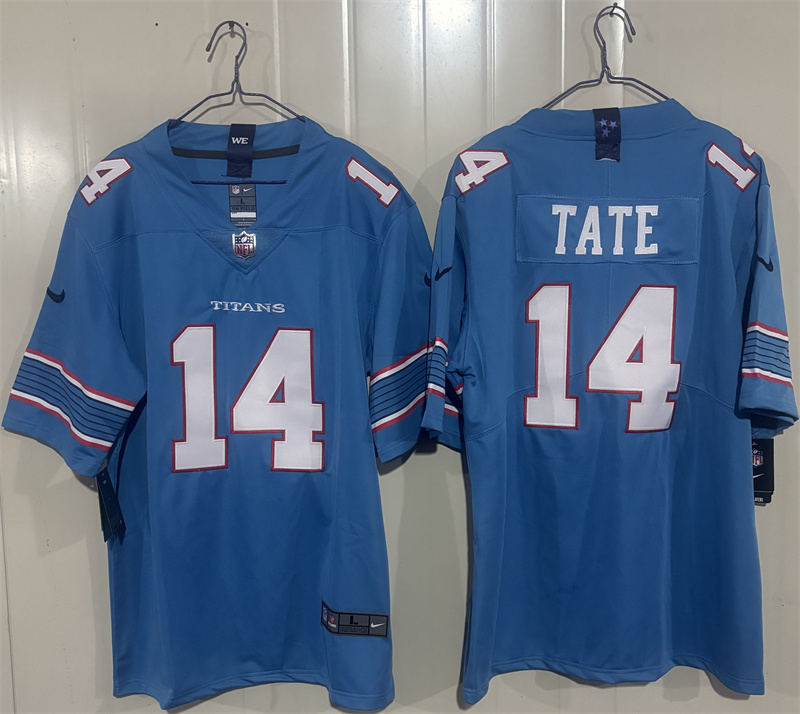Men's Tennessee Titans #14 Carnell Tate Light Blue 2026 Vapor Limited Stitched Football Jersey Men's Tennessee Titans #14 Carnell Tate Light Blue 2026 Vapor Limited Stitched Football Jersey