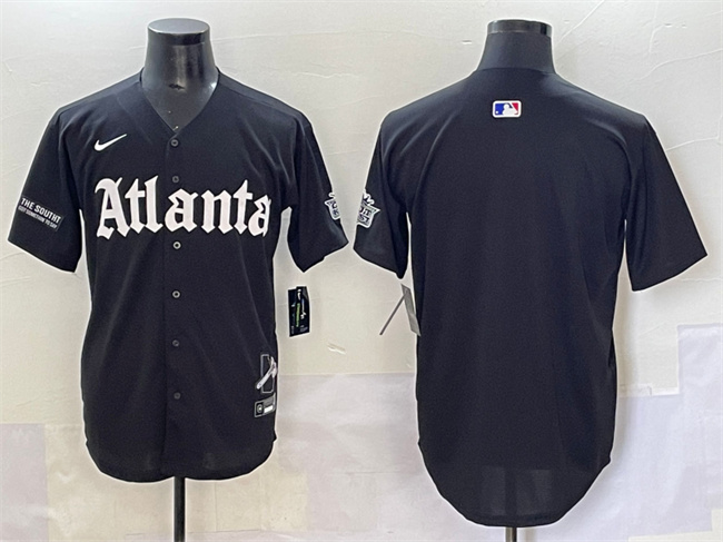 Men's Atlanta Braves Blank Black Gothic South x Outkast Edition Vapor Limited Stitched Baseball Jersey Men's Atlanta Braves Blank Black Gothic South x Outkast Edition Vapor Limited Stitched Baseball Jersey