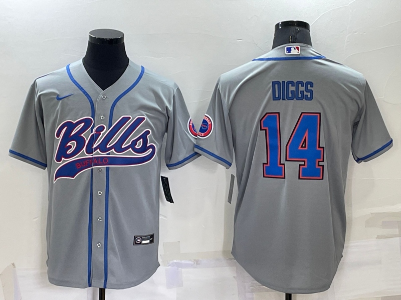 Men's Buffalo Bills #14 Stefon Diggs Gray Cool Base Stitched Baseball Jersey Men's Buffalo Bills #14 Stefon Diggs Gray Cool Base Stitched Baseball Jersey Men's Buffalo Bills #14 Stefon Diggs Gray Cool Base Stitched Baseball Jersey Men's Buffalo Bills #14 Stefon Diggs Gray Cool Base Stitched Baseball Jersey
