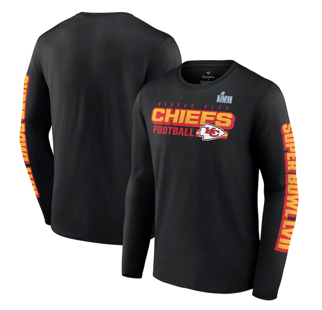 Men's Kansas City Chiefs Black Super Bowl LVII Star Trail Big & Tall T-Shirt Men's Kansas City Chiefs Black Super Bowl LVII Star Trail Big & Tall T-Shirt