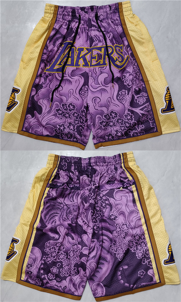 Men's Los Angeles Lakers Purple/Yellow Shorts Men's Los Angeles Lakers Purple/Yellow Shorts