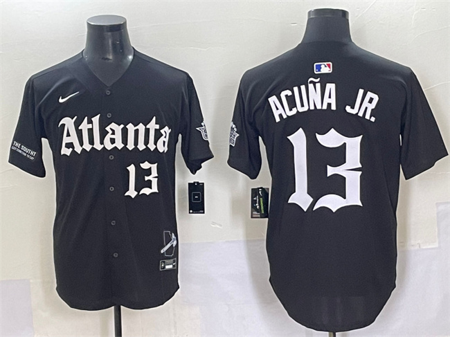 Men's Atlanta Braves Custom Black Gothic South x Outkast Edition Vapor Limited Stitched Baseball Jersey Men's Atlanta Braves Custom Black Gothic South x Outkast Edition Vapor Limited Stitched Baseball Jersey