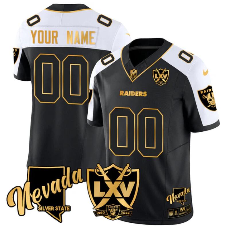 Men's Las Vegas Raiders Active Player Custom Black Alternate 2024 F.U.S.E With 65th Anniversary Patch Stitched Football Jersey Men's Las Vegas Raiders Active Player Custom Black Alternate 2024 F.U.S.E With 65th Anniversary Patch Stitched Football Jersey