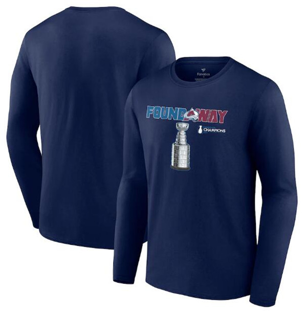 Men's Colorado Avalanche Navy 2022 Stanley Cup Champions Celebration Long Sleeve T-Shirt Men's Colorado Avalanche Navy 2022 Stanley Cup Champions Celebration Long Sleeve T-Shirt