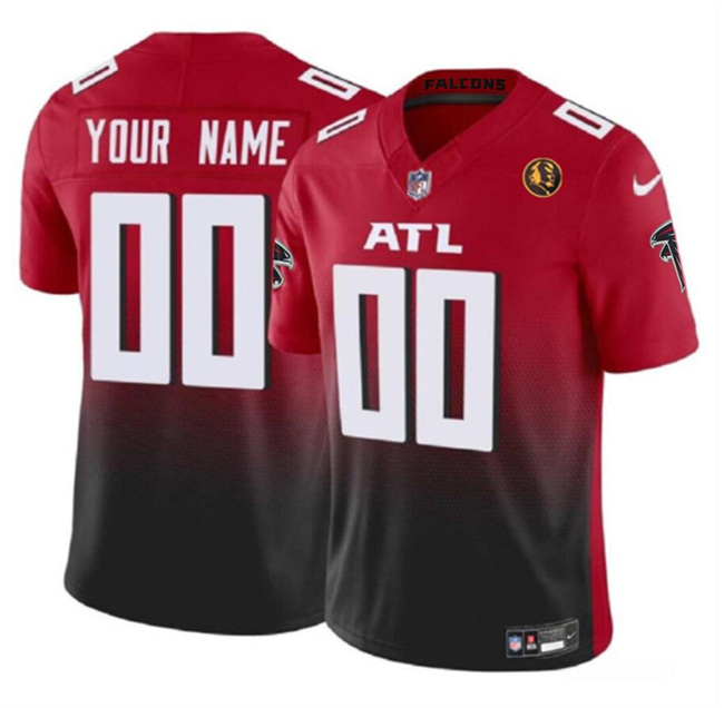 Men's Atlanta Falcons Active Player Custom Red/Black 2023 F.U.S.E with John Madden PatchVapor Limited Stitched Football Jersey Men's Atlanta Falcons Active Player Custom Red/Black 2023 F.U.S.E with John Madden PatchVapor Limited Stitched Football Jersey