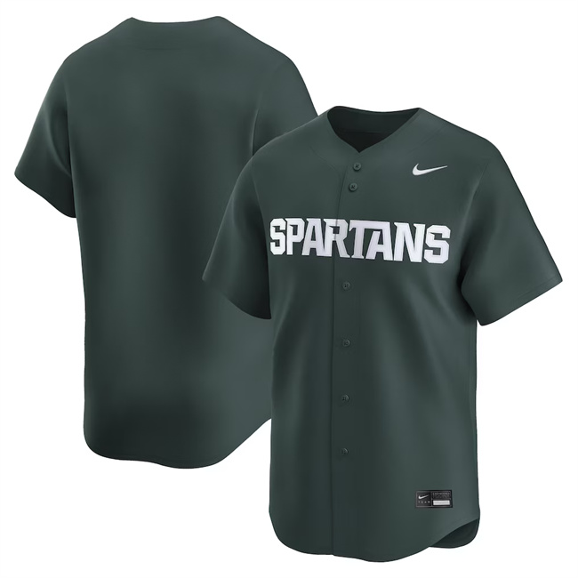 Men's Michigan State Spartans Blank Green Limited Stitched Baseball Jersey