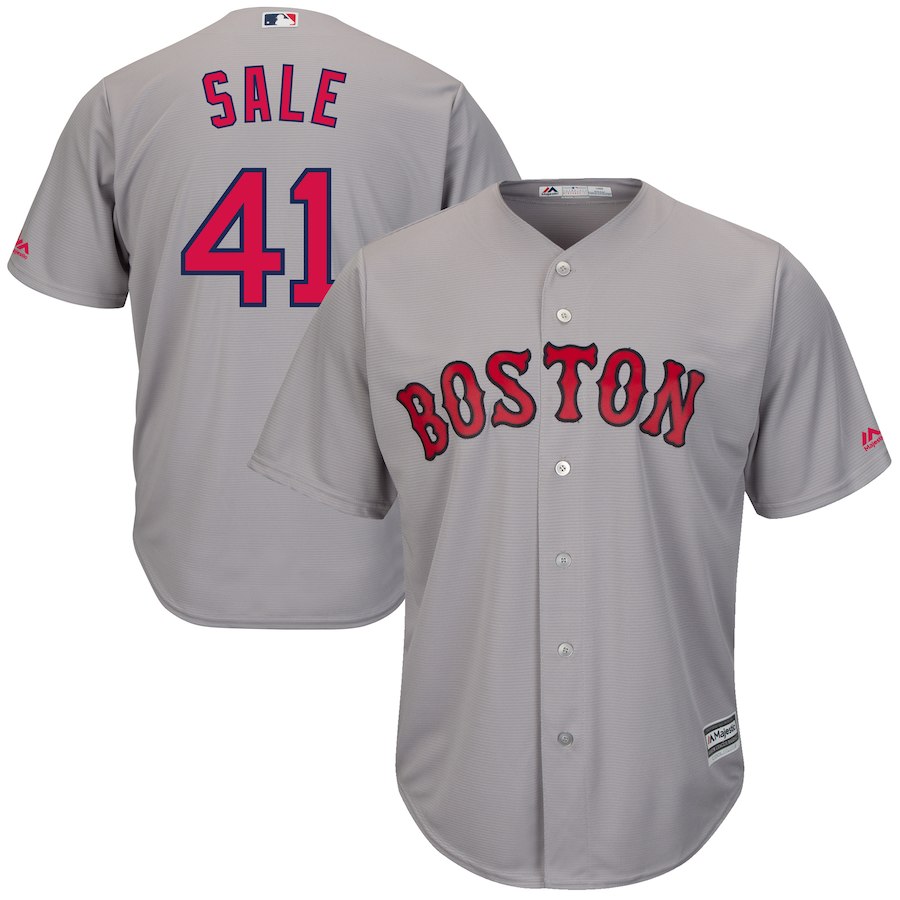 Men's Boston Red Sox #41 Chris Sale Majestic Gray Cool Base Player Stitched MLB Jersey Men's Boston Red Sox #41 Chris Sale Majestic Gray Cool Base Player Stitched MLB Jersey