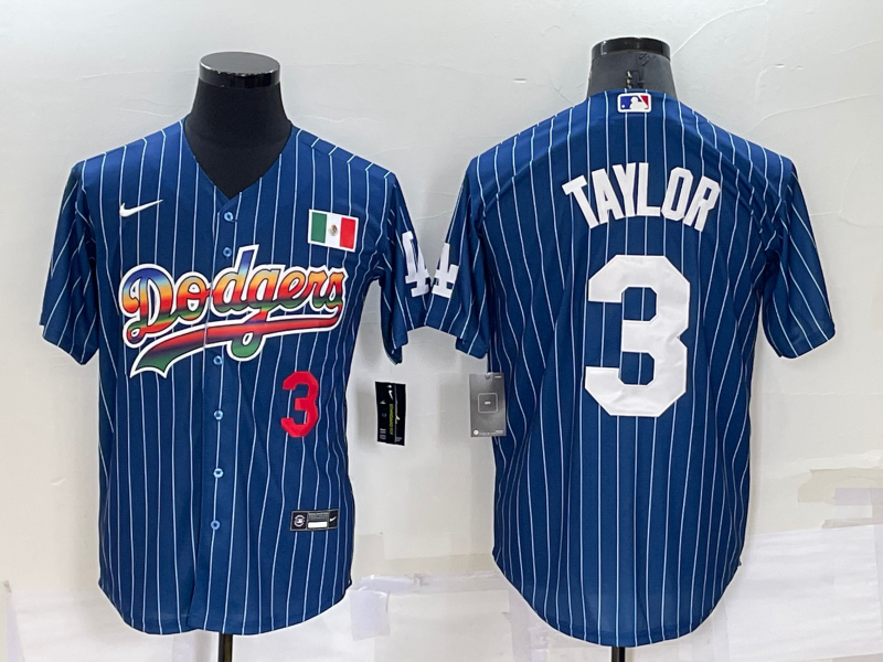 Men's Los Angeles Dodgers #3 Chris Taylor Navy Mexico Rainbow Cool Base Stitched Baseball Jersey Men's Los Angeles Dodgers #3 Chris Taylor Navy Mexico Rainbow Cool Base Stitched Baseball Jersey