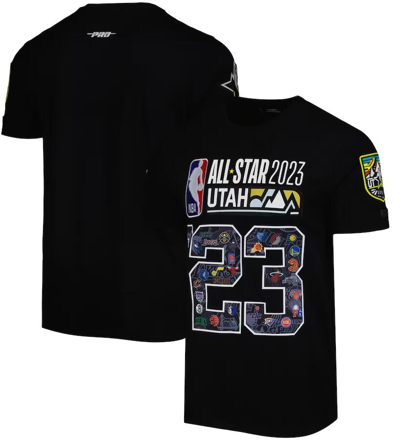 Men's Unisex Pro Standard Black 2023 NBA All-Star Game Chenille T-Shirt Men's Unisex Pro Standard Black 2023 NBA All-Star Game Chenille T-Shirt