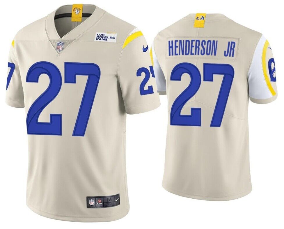Men's Los Angeles Rams #27 Darrell Henderson Jr. Cream Vapor Untouchable Stitched Football Jersey Men's Los Angeles Rams #27 Darrell Henderson Jr. Cream Vapor Untouchable Stitched Football Jersey