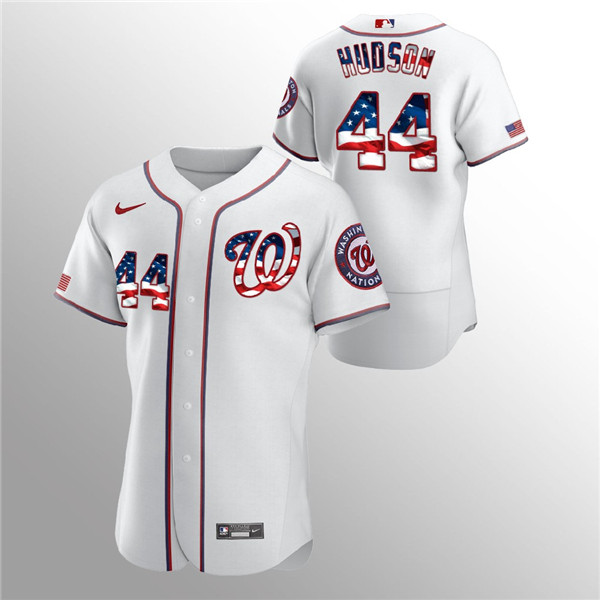 Men's Washington Nationals #44 Daniel Hudson White 2020 Stars & Stripes Flex Base Stitched Jersey Men's Washington Nationals #44 Daniel Hudson White 2020 Stars & Stripes Flex Base Stitched Jersey