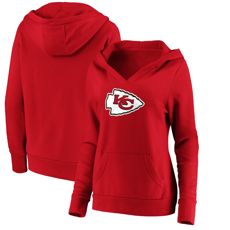 Women's Kansas City Chiefs Red Primary Team Logo V-Neck Pullover Hoodie(Run Small) Women's Kansas City Chiefs Red Primary Team Logo V-Neck Pullover Hoodie(Run Small)