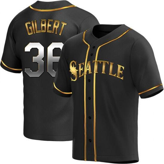 Men's Seattle Mariners #36 Logan Gilbert Black Stitched jersey Men's Seattle Mariners #36 Logan Gilbert Black Stitched jersey