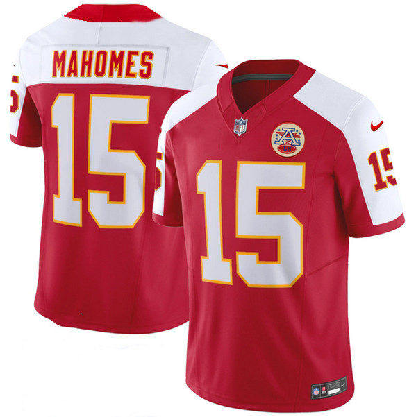 Men’s Kansas City Chiefs #15 Patrick Mahomes Red/White 2023 F.U.S.E. Vapor Untouchable Limited Stitched Jersey Men’s Kansas City Chiefs #15 Patrick Mahomes Red/White 2023 F.U.S.E. Vapor Untouchable Limited Stitched Jersey