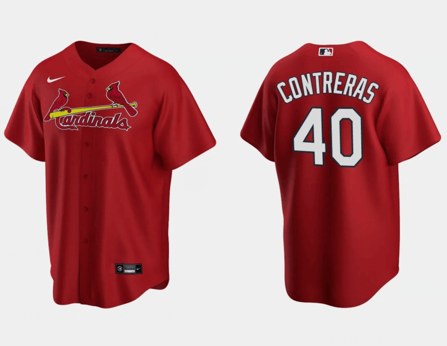 Men's St. Louis Cardinals #40 Willson Contreras Red Cool Base Stitched Jersey Men's St. Louis Cardinals #40 Willson Contreras Red Cool Base Stitched Jersey