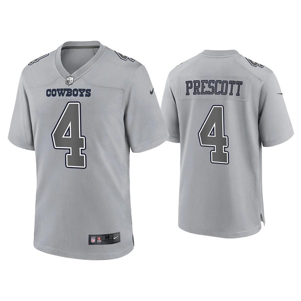 Men's Dallas Cowboys #4 Dak Prescott Grey Atmosphere Fashion Stitched Game Jersey Men's Dallas Cowboys #4 Dak Prescott Grey Atmosphere Fashion Stitched Game Jersey
