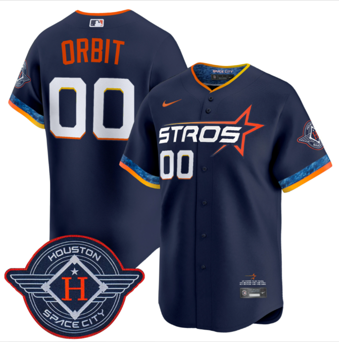 Men's Houston Astros Active Player Custom Navy 2025 City Connect Limited Stitched Baseball Jersey