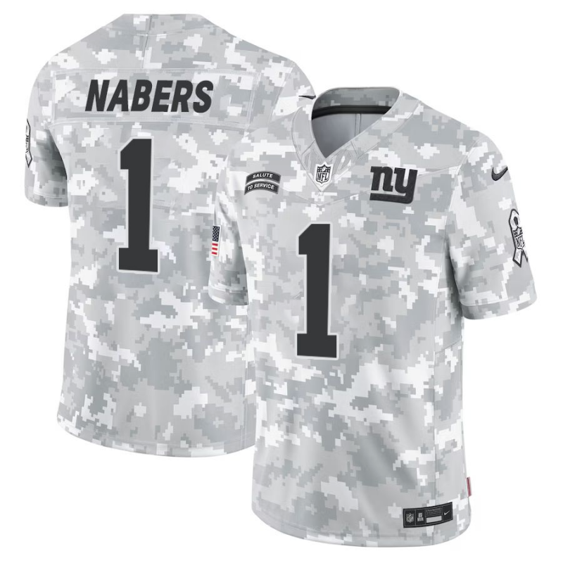 Men's New York Giants #1 Malik Nabers 2024 Arctic Camo Salute to Service Limited Stitched Football Jersey Men's New York Giants #1 Malik Nabers 2024 Arctic Camo Salute to Service Limited Stitched Football Jersey