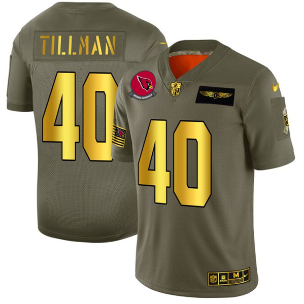 Men's Arizona Cardinals ACTIVE PLAYER Custom Olive/Gold Salute To Service Limited Stitched Jersey Men's Arizona Cardinals ACTIVE PLAYER Custom Olive/Gold Salute To Service Limited Stitched Jersey