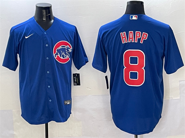 Men's Chicago Cubs #8 Ian Happ Royal Cool Base Stitched Baseball Jersey Men's Chicago Cubs #8 Ian Happ Royal Cool Base Stitched Baseball Jersey
