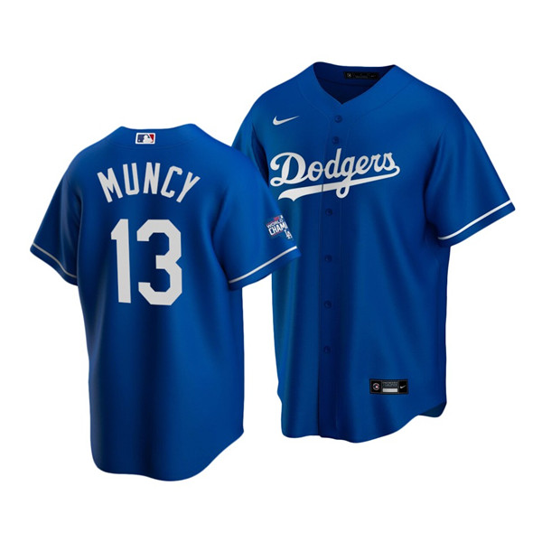Men's Los Angeles Dodgers #13 Max Muncy Blue 2020 World Series Champions Home Patch Stitched MLB Jersey Men's Los Angeles Dodgers #13 Max Muncy Blue 2020 World Series Champions Home Patch Stitched MLB Jersey