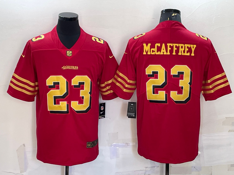 Men's San Francisco 49ers Active Player Custom Red Gold Vapor Untouchable Limited Stitched Jersey Men's San Francisco 49ers Active Player Custom Red Gold Vapor Untouchable Limited Stitched Jersey