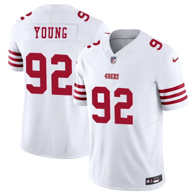 Men's San Francisco 49ers #92 Chase Young White 2023 F.U.S.E. Stitched Football Jersey Men's San Francisco 49ers #92 Chase Young White 2023 F.U.S.E. Stitched Football Jersey