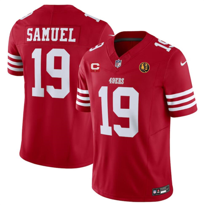 Men's San Francisco 49ers #19 Deebo Samuel Red 2023 F.U.S.E. With 1-star C Ptach And John Madden Patch Vapor Limited Stitched Football Jersey Men's San Francisco 49ers #19 Deebo Samuel Red 2023 F.U.S.E. With 1-star C Ptach And John Madden Patch Vapor Limited Stitched Football Jersey