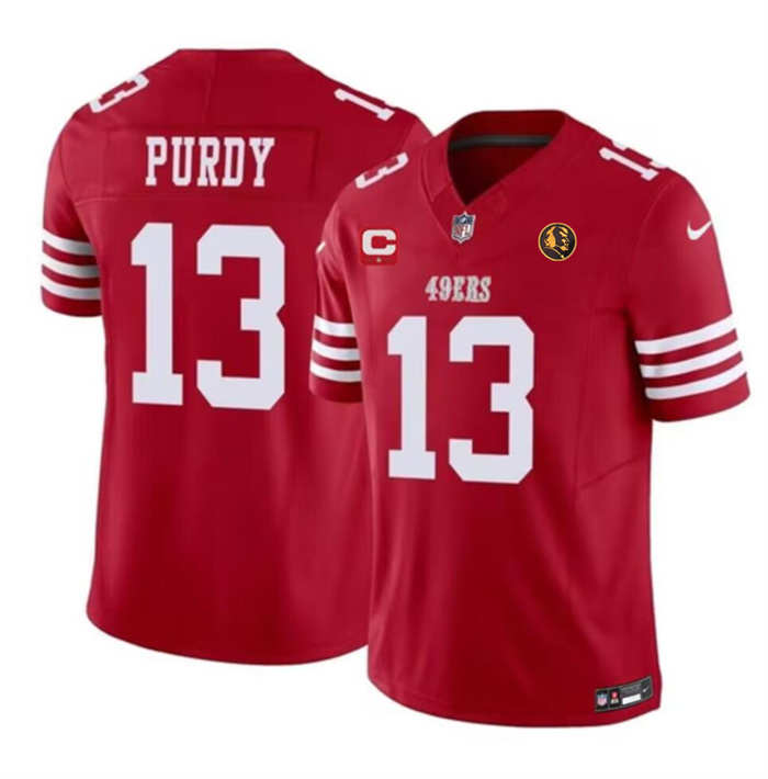 Men's San Francisco 49ers #13 Brock Purdy Red 2023 F.U.S.E. With 1-star C Ptach And John Madden Patch Vapor Limited Stitched Football Jersey Men's San Francisco 49ers #13 Brock Purdy Red 2023 F.U.S.E. With 1-star C Ptach And John Madden Patch Vapor Limited Stitched Football Jersey
