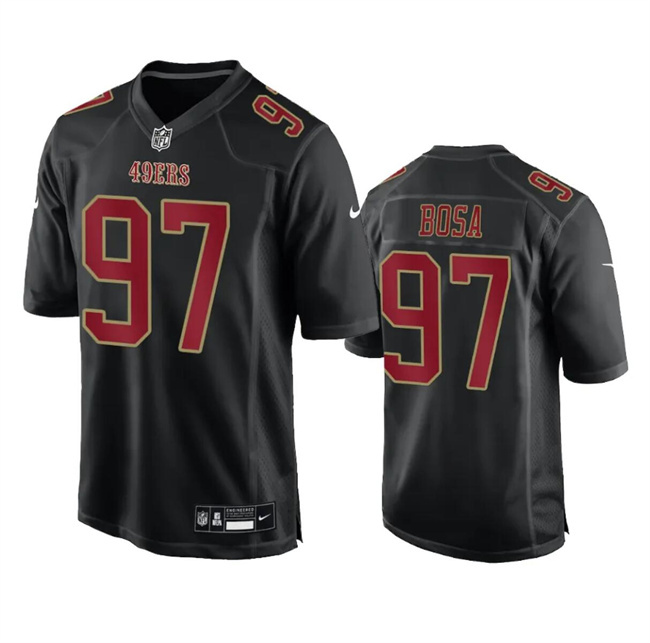 Men's San Francisco 49ers #97 Nick Bosa Black Fashion Vapor Untouchable Limited Stitched Football Jersey Men's San Francisco 49ers #97 Nick Bosa Black Fashion Vapor Untouchable Limited Stitched Football Jersey