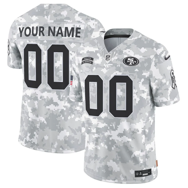 Men's San Francisco 49ers Active Player Custom 2024 F.U.S.E Arctic Camo Salute to Service Limited Stitched Football Jersey Men's San Francisco 49ers Active Player Custom 2024 F.U.S.E Arctic Camo Salute to Service Limited Stitched Football Jersey