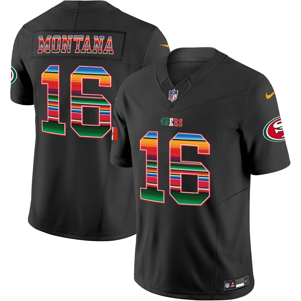 Men's San Francisco 49ers #16 Joe Montana Black Mexico 2026 F.U.S.E. Vapor Untouchable Limited Stitched Football Jersey