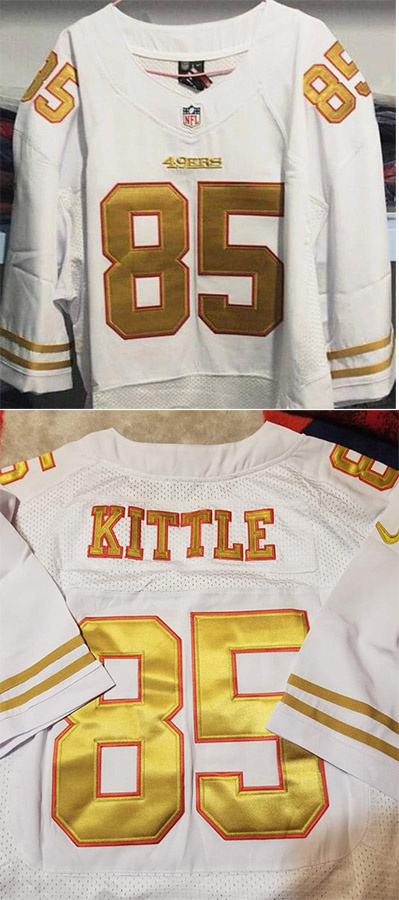 Men's San Francisco 49ers Customized White Color With Gold Letters Limited Stitched Men's San Francisco 49ers Customized White Color With Gold Letters Limited Stitched