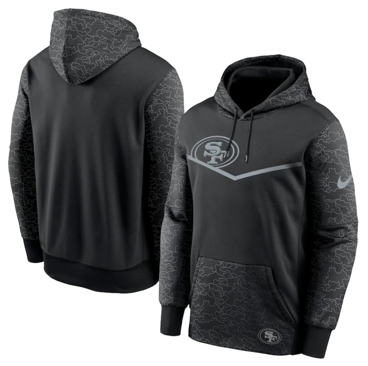 Men's San Francisco 49ers Black Reflective Therma Hoodie Men's San Francisco 49ers Black Reflective Therma Hoodie