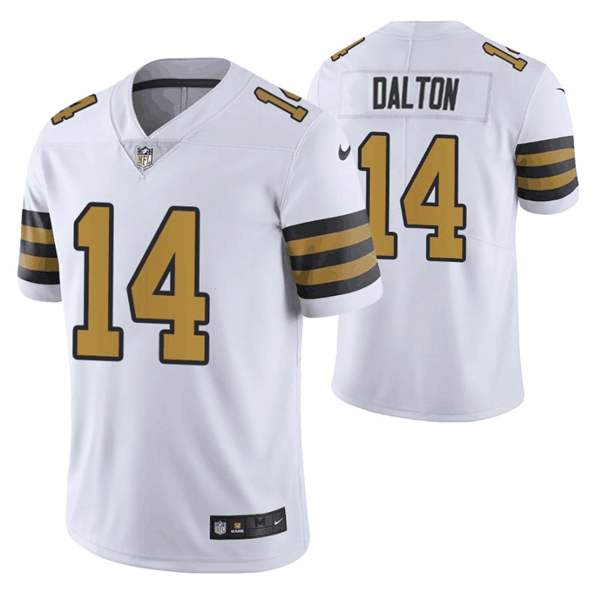 Men's New Orleans Saints #14 Andy Dalton White Color Rush Stitched Jersey Men's New Orleans Saints #14 Andy Dalton White Color Rush Stitched Jersey